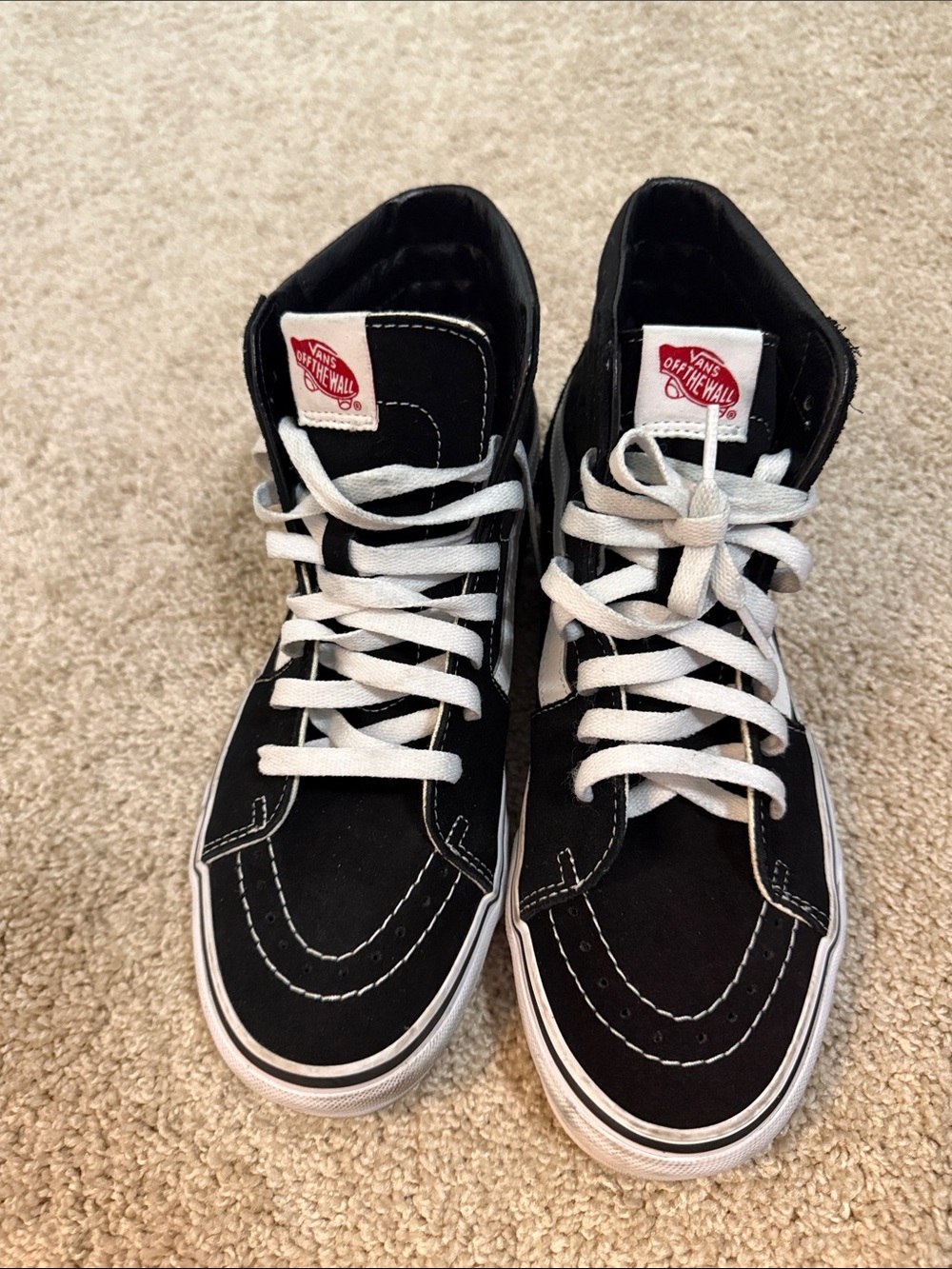 Vans  Black & White High-Top Skate Sneakers
